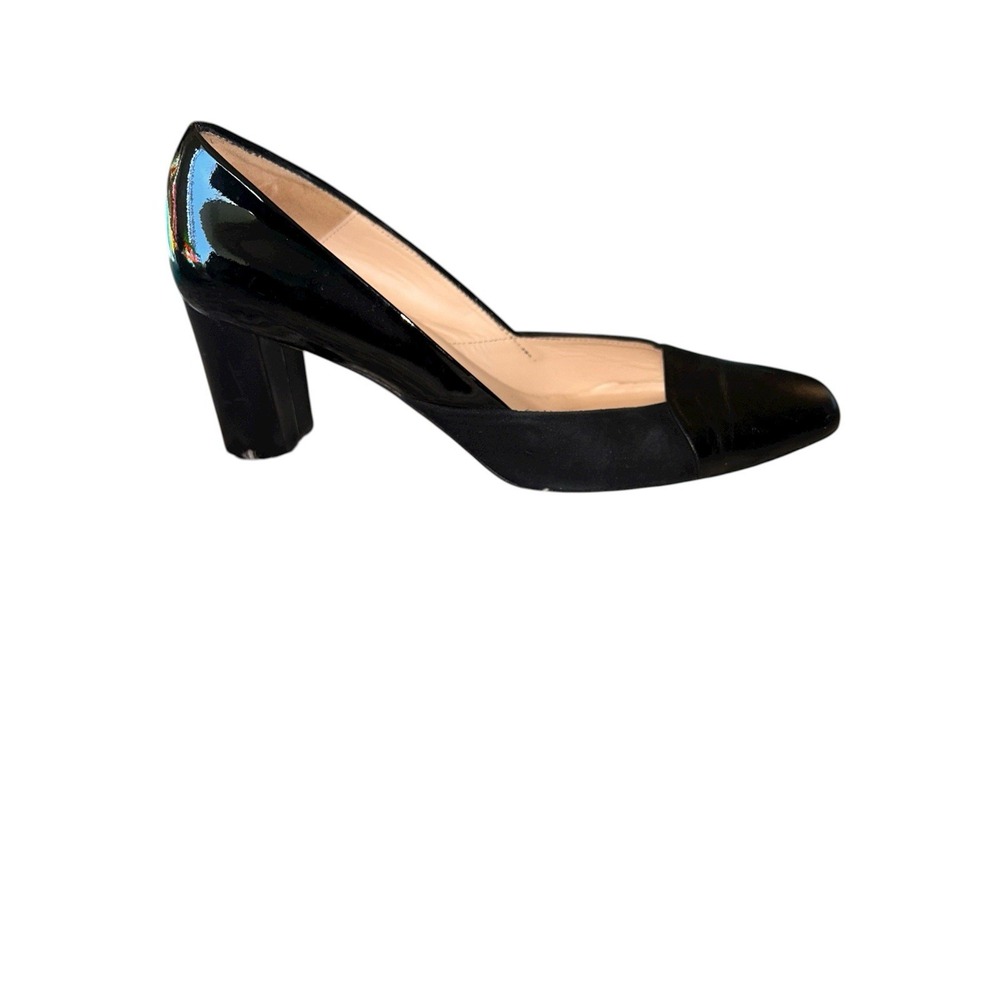Jon Josef Womens 8.5 Black Leather Pump Heel Academia Business Teacher Witchy
